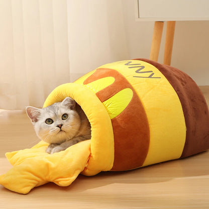 Przytulne Legowisko Jaskinia w Kształcie Garnka Miodu dla Zwierząt