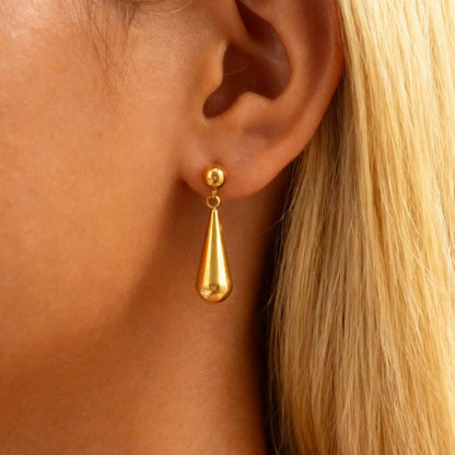 Zestaw Naszyjnik i Kolczyki Kropla Pozłacany 18K