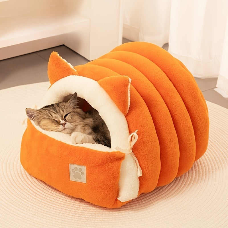 Przytulne Legowisko Jaskinia z Uszkami dla Kotów i Małych Psów Pet Lory™