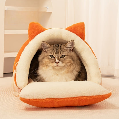 Przytulne Legowisko Jaskinia z Uszkami dla Kotów i Małych Psów Pet Lory™