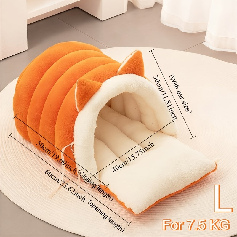 Przytulne Legowisko Jaskinia z Uszkami dla Kotów i Małych Psów Pet Lory™